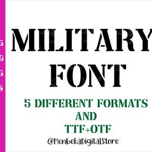 Military Stencil Font Svg, Descarga Digital, Military Font Svg, Military Font, Cricut, Silhouette, Military Stencil Font Png, Clip Art, Svg