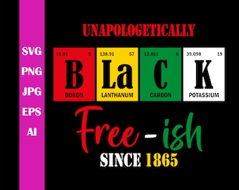 Black Svg, Free-ish Since 1865 Svg, Black Periodic Svg, Juneteenth Svg for T-shirt, Scientist Black Shirt, Cricut, Cuttable File, Svg, Dxf