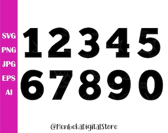 Birthday Numbers Svg, Birthday Party Numbers Png, Number Cut File for Cricut, Silhouette, Cameo, Clipart, Numbers Vector, Instant Download