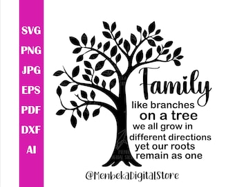 Family Tree Svg,Cut File, Dxf, Cricut, Family Tree Clipart, Silhouette, Tree Of Life Svg, Instant Download