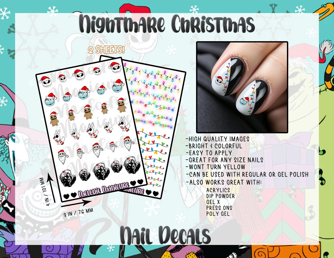 Nightmare Christmas Nail Decals Christmas Nail Decals Jack Nail Decals
