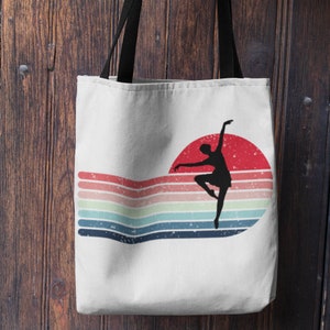 Retro Dance Tote Bag,Dance bag,Dance Tote Bag, Rainbow Dance Tote,Rainbow Dance Bag,Ballet Tote Bag, Ballet Bag,Retro Ballet Bag