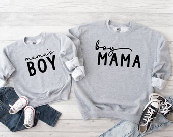 Boy Mama Mama's Boy Sweatshirts, Matching Sweatshirts, Mother Son Sweatshirts, Mother's Day Gift, Gift for Mom, Boy Mom, Son, Mommy's Boy