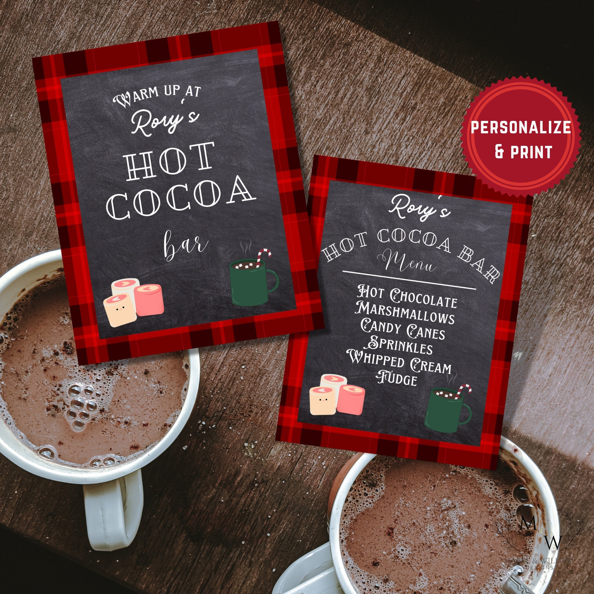 Hot Chocolate Bar Printables Flannel