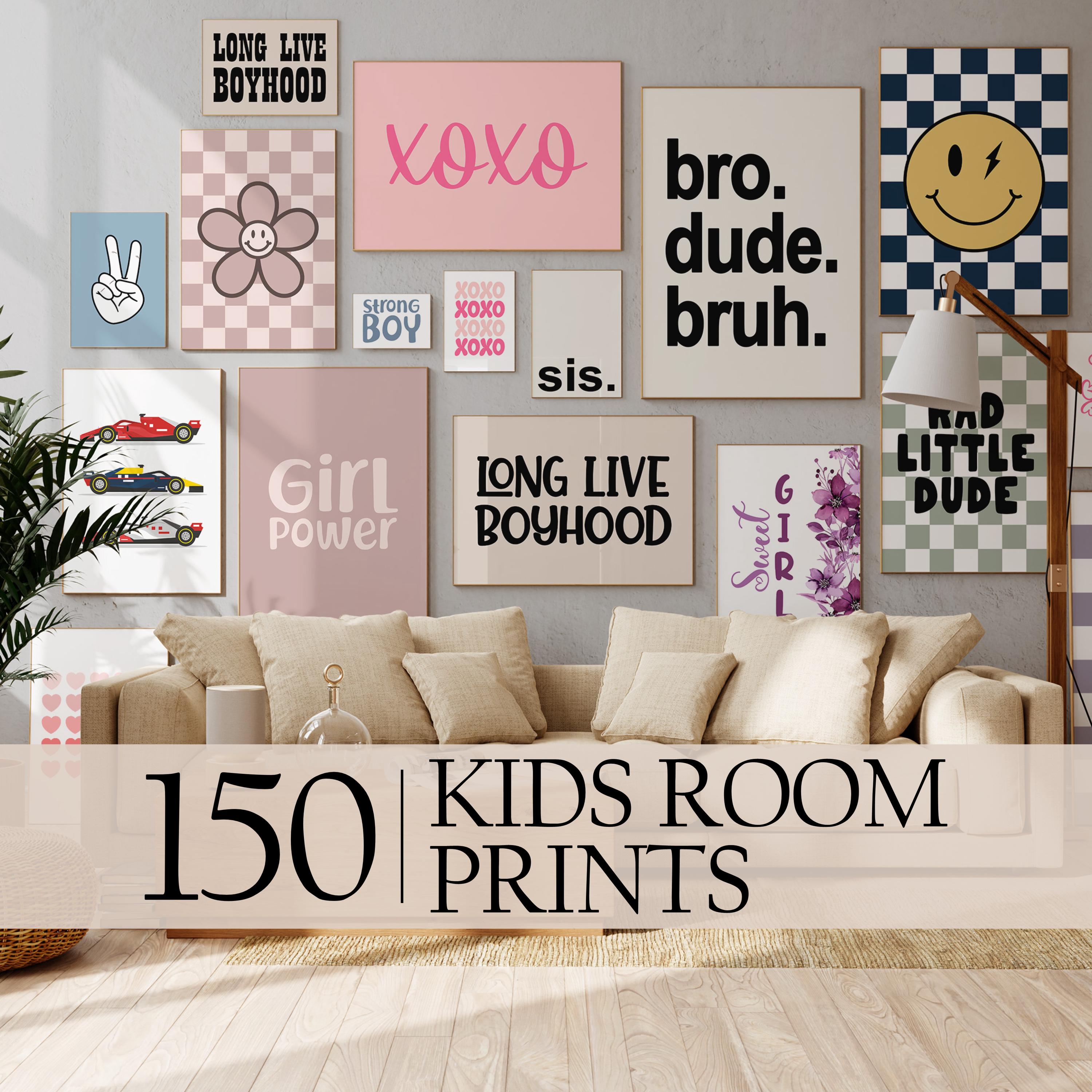 150+ Kids Room Prints MEGA Bundle, Boys and Girls Room Wall Art, Modern ...