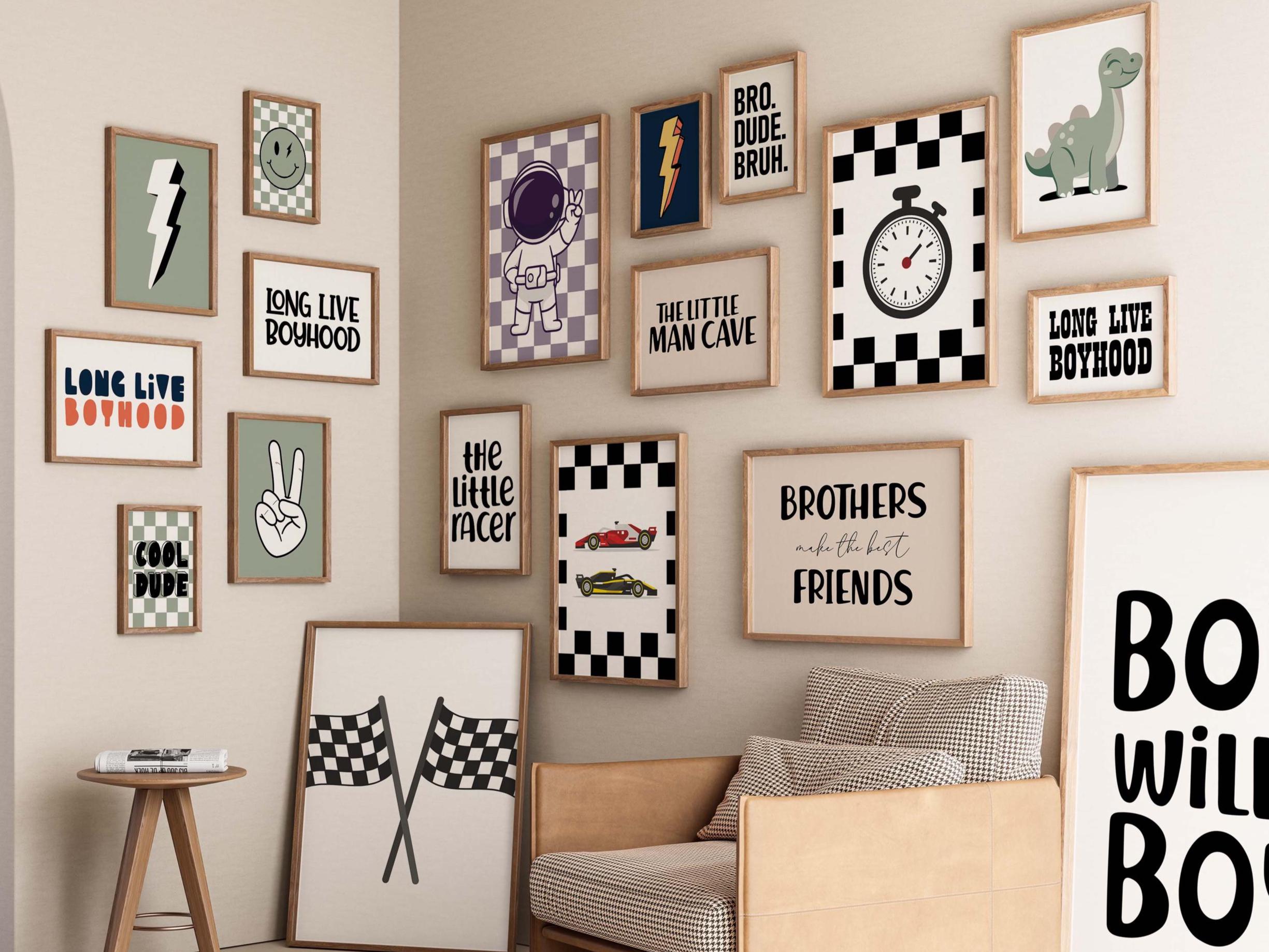 Ultimate 300 Boys Wall Art Pack Cool Bedroom Prints, Digital Race Cars ...
