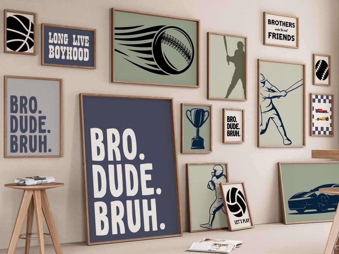 Retro Boys Room Wall Art Prints Set of 300, Kids Bedroom Decor Gift for ...