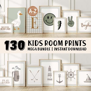 130 Sage Green Nursery Prints For Kids Room | Nautical, Golf, Sports Wall Art | Modern Nursery Decor | Printable Posters | Digital Download