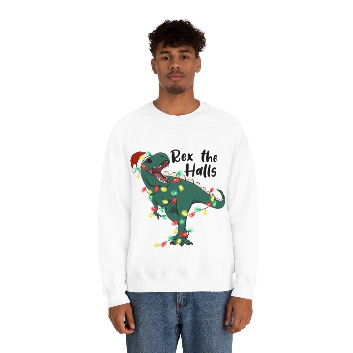 Dinosaur Christmas Sweater - Etsy UK
