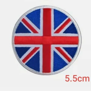 Round UK Flag Embroidered Iron / Sew On Patch Union Jack British T Shirt Badge