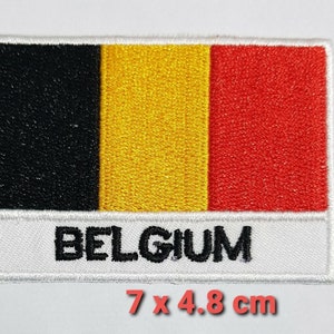 Belgium Flag Patch Iron On / Sew On Badge Football T Shirt Embroidered Applique