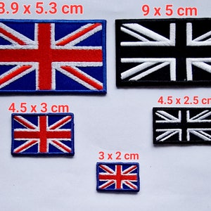 Union jack Black and blue flag  badges Iron or Sew on Embroidered Patches great britian englad flag
