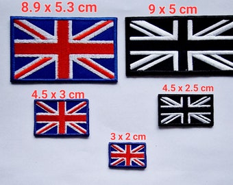 Union jack Black and blue flag  badges Iron or Sew on Embroidered Patches great britian englad flag