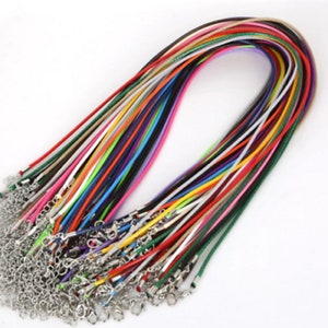 High Quality Leather Necklace Lobster Clasp Cord String for Pendants (1 piece )