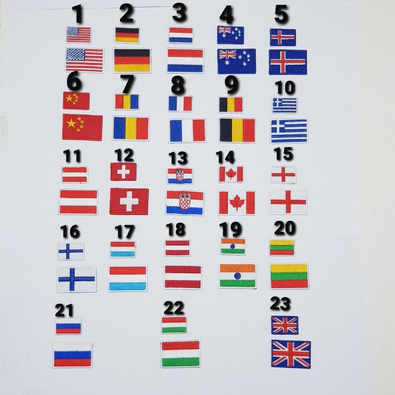 Drapeaux de pays européens de différentes tailles, fer à coudre, insigne brodé image 1