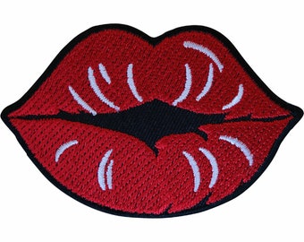 Red Lips Patch Iron On Sew On Clothes Bag Embroidered Badge Embroidery Applique