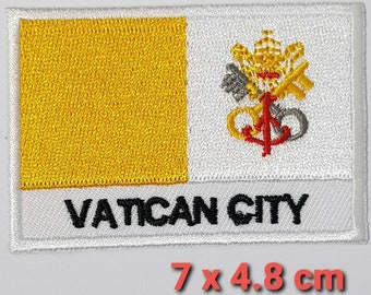 Drapeau de la Cité du Vatican brodé à repasser/coudre sur l'écusson Pape Rome Italie Badge de l'église