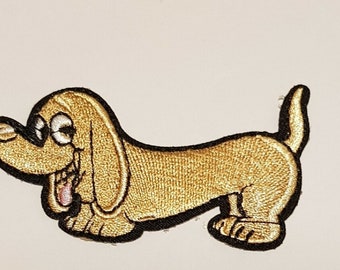 Sausage Dog Patch Iron On Sew On Dachshund Embroidered Badge Embroidery Applique