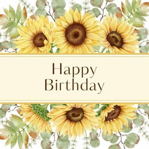 Carte d'anniversaire tournesol - carte de voeux florale imprimable - téléchargement immédiat - carte d'anniversaire bohème rustique - carte d'anniversaire pour elle ou lui