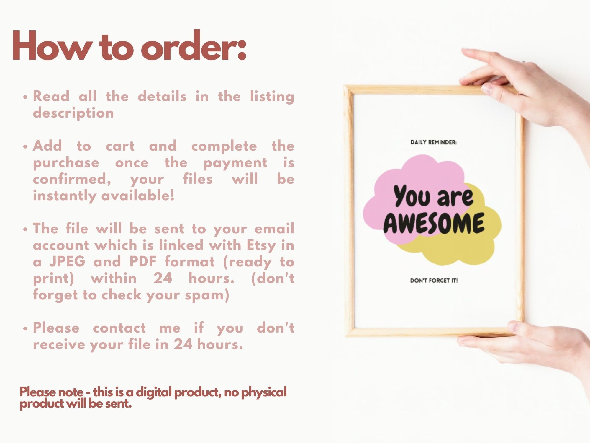 You Are Awesome Poster You Are Awesome Sign Motivational Print