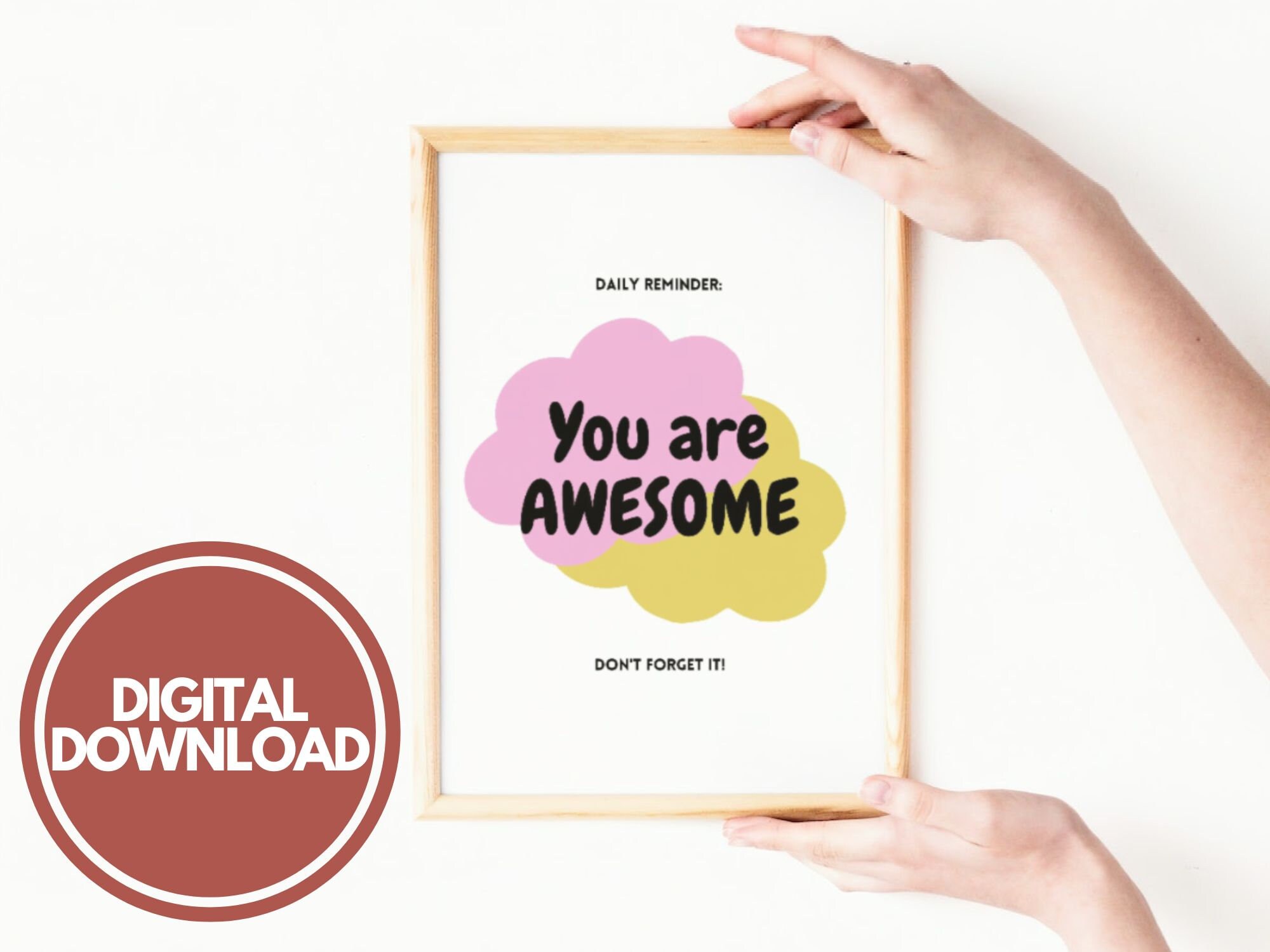 You Are Awesome Poster You Are Awesome Sign Motivational Print