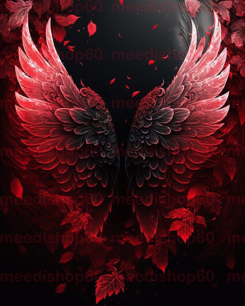 10 X Black and Red Backdrops, Angel Wings Backdrop, Romantic Backdrop