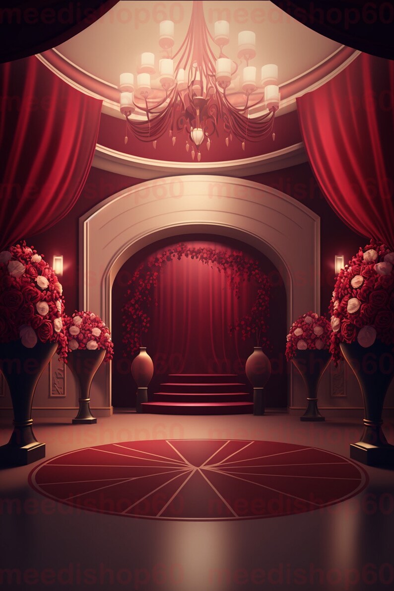 10 X Red Backdrops Red Flowers Backdrop Luxury Backdrop Etsy