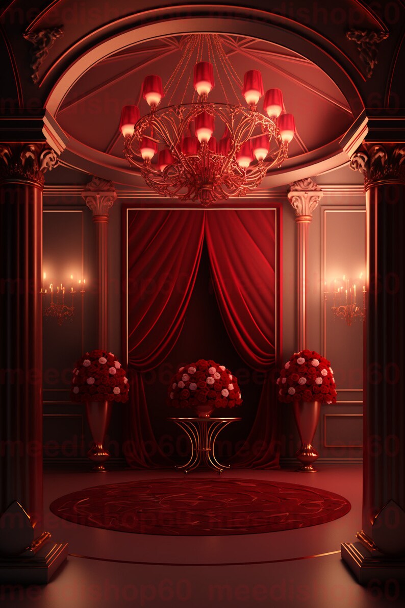 10 X Red Backdrops Red Flowers Backdrop Luxury Backdrop Etsy