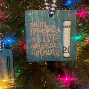 Naught List Money Clip Ornament (Green)