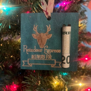 Reindeer Express Money Clip Ornament (Green)