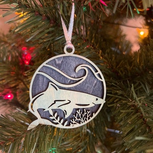 Shark Ornament: Sea Life Wood Decoration