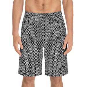 Men&#39;s Board Shorts (AOP) Chainmail Print Pattern