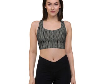 Chain Mail Pattern Longline sports bra