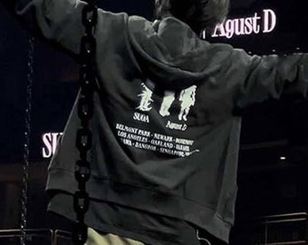 Suga Crew Zip Up Hoodie, Suga Hoodie, August D Tour