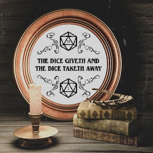D&D Dice Cross Stitch Pattern, Dungeons and Dragons Cross Stitch PDF, Gamer Cross Stitch, Embroidery, Counted Cross Stitch, Dragon, DIY