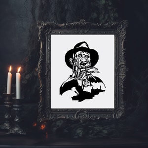 Freddy Krueger Cross Stitch Pattern, Horror Cross Stitch, Scary Cross Stitch, Instant Download PDF, Embroidery, Modern Cross Stitch PDF DIY
