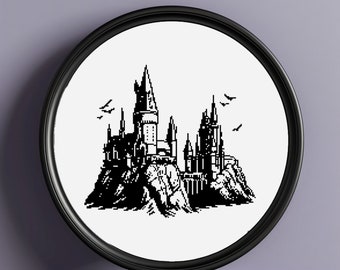 Wizard School Castle Cross Stitch Pattern: Fantasy Embroidery (Digital Download PDF)