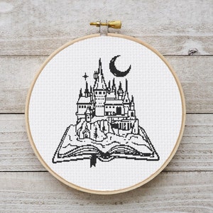 Wizard Cross Stitch Pattern, Fantasy Cross Stitch, Castle Cross Stitch Chart, Instant Download PDF, Embroidery, Counted Cross Stitch PDF DIY