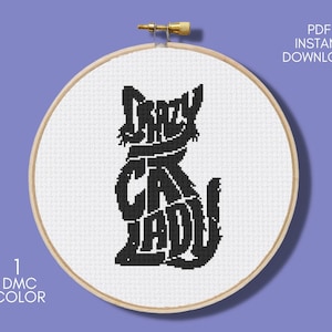 Cat Cross Stitch Pattern, Funny Cross Stitch, Animal Cross Stitch Chart, Instant Download PDF, Embroidery, Counted Cross Stitch PDF, DIY
