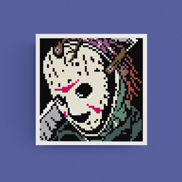 Jason Voorhees Cross Stitch Etsy