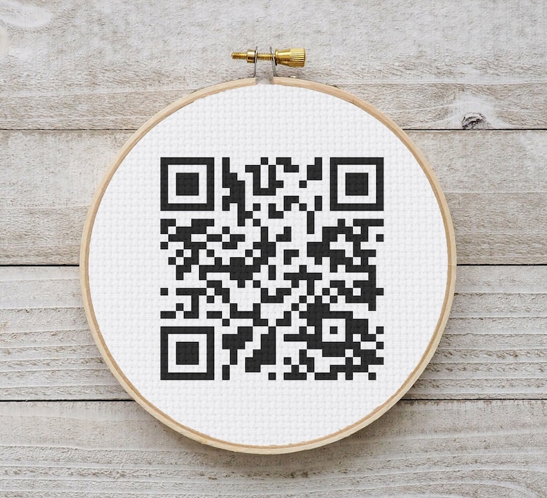 Rick Roll QR Code Cross Stitch Pattern - Etsy Canada
