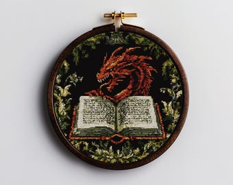Tale Of A Dragon Cross Stitch Pattern: Fantasy Embroidery DIY (Digital Download PDF) P156