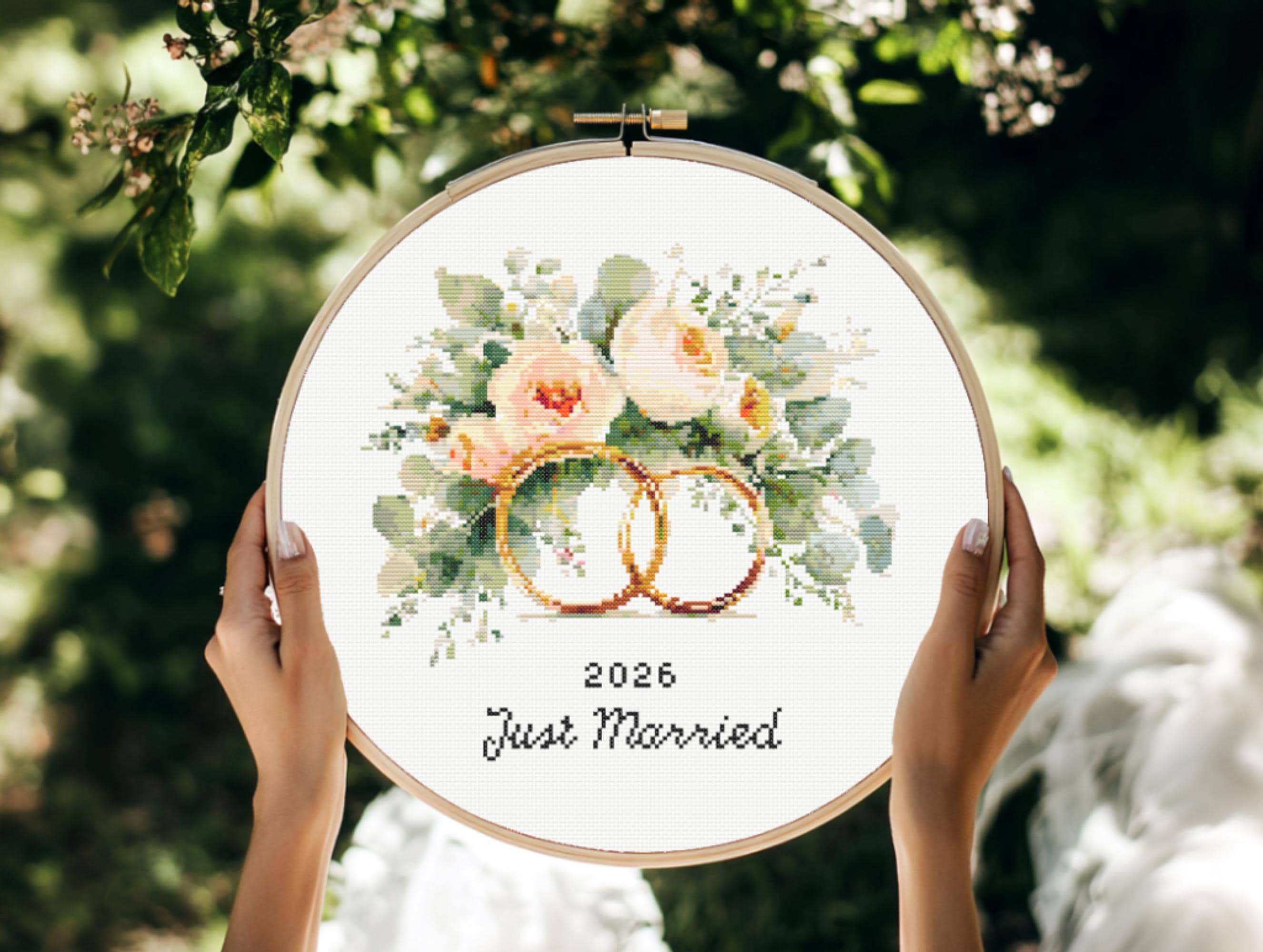 just-married-wedding-rings-cross-stitch-pattern-etsy