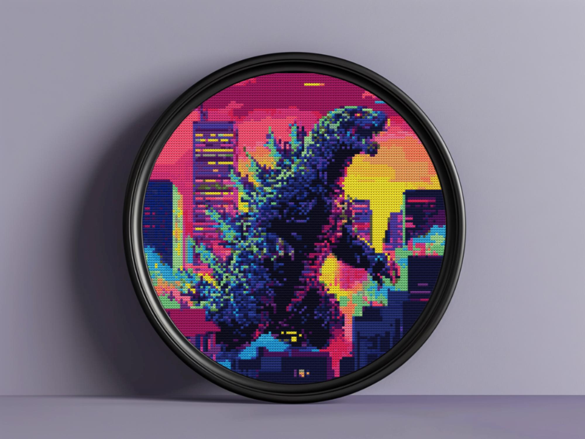 Godzilla Cross Stitch Pattern - Etsy
