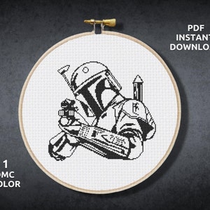Star Wars-kruissteekpatroon, sci-fi-kruissteektabel, nerdy kruissteek-pdf, digitale download-pdf, borduurwerk, getelde kruissteek
