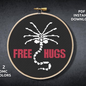 Facehugger Cross Stitch Pattern, Alien Cross Stitch Chart, Horror Cross Stitch PDF, Instant Download PDF, Embroidery, Counted Cross Stitch