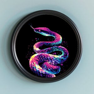 Enchanted Snake Cross Stitch Pattern, Groovy Cross Stitch, Magic Cross Stitch Chart, Instant Download PDF, Embroidery, Counted Cross Stitch