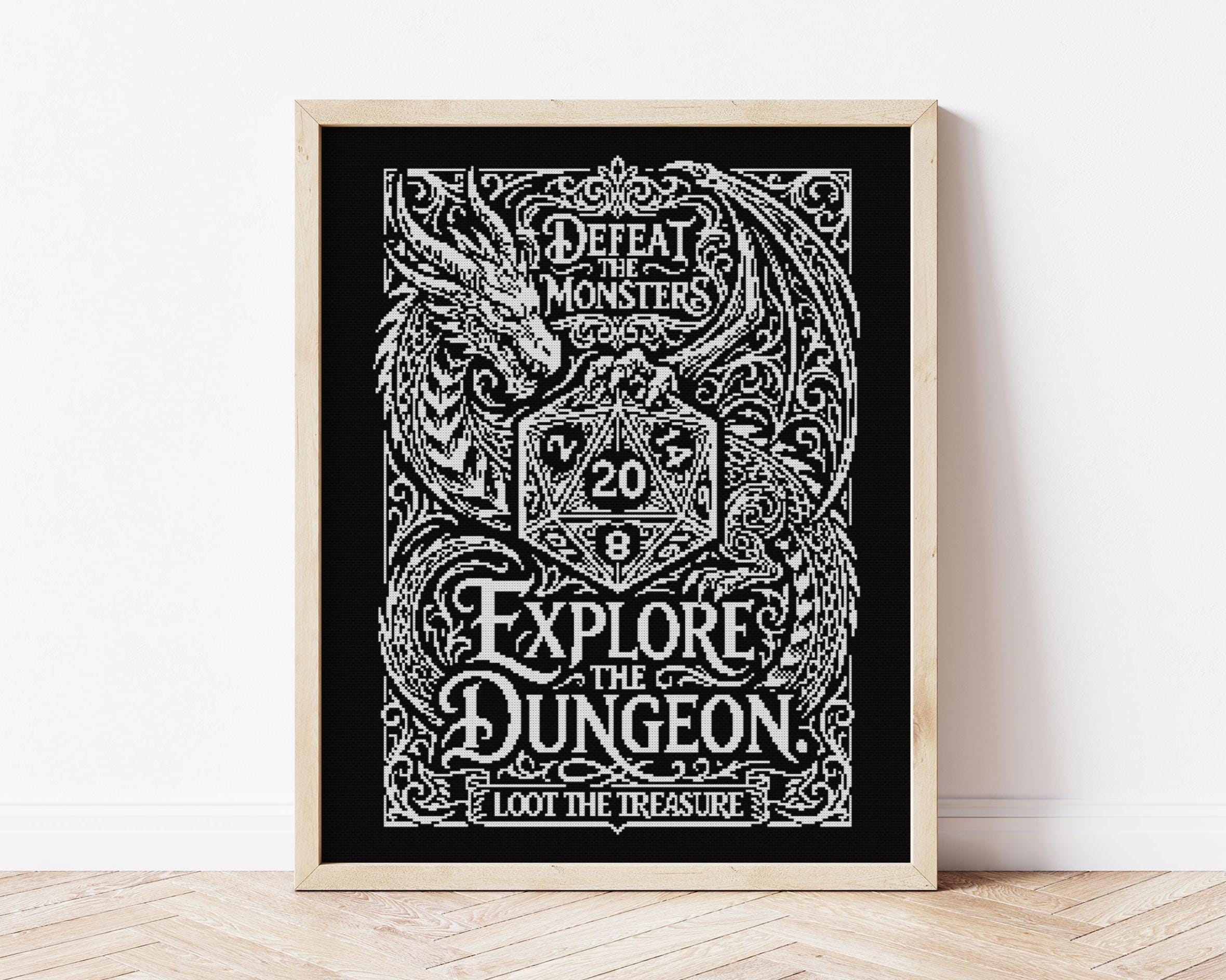 Dungeons and Dragons Cross Stitch Pattern, D20 Dragon Embroidery (PDF ...