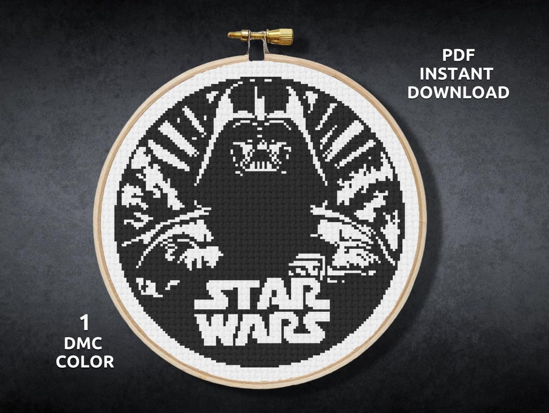 Darth Vader Cross Stitch Pattern, Star Wars Cross Stitch Chart, Scifi