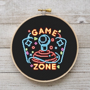 Video Game Cross Stitch Pattern, Gamer Cross Stitch Chart, 8bit Cross Stitch PDF, Instant Download PDF, Embroidery, Modern Cross Stitch, DIY